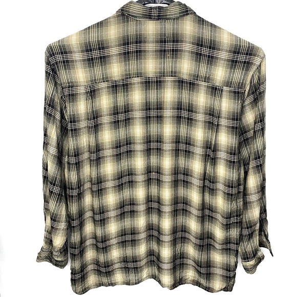 Vintage 90’s Quiksilver Salt Water Denim QSD Men’s Plaid Flannel Shirt Size XL - Picture 4 of 6